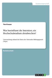 Was beeinflusst die Intention, ein Hochschulstudium abzubrechen?