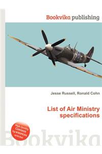 List of Air Ministry Specifications