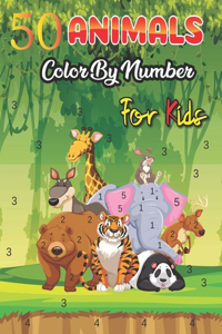 50 Animals Color by Number for Kids