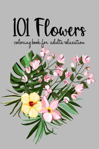 101 Flowers Coloring Book