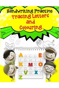 Handwriting Practice Tracing Letters and colouring