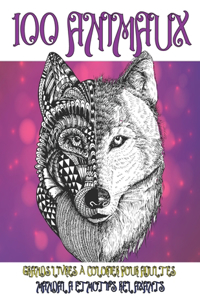 Grands livres à colorier pour adultes - Mandala et motifs relaxants - 100 animaux