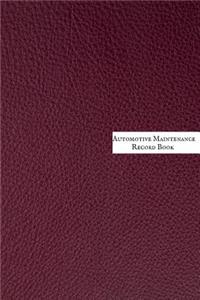 Automotive Maintenance Record Book