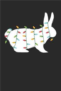Christmas Notebook 'Rabbit with Christmas Lights' - Christmas Gift for Animal Lover - Christmas Lights Rabbit Journal
