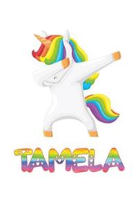 Tamela: Tamela 6x9 Journal Notebook Dabbing Unicorn Rainbow