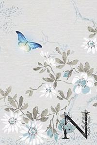 Undated 12 Month Weekly Planner - Serenity Butterfly in Flight Monogram Letter N