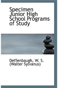Specimen Junior High School Programs of Study