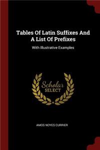 Tables Of Latin Suffixes And A List Of Prefixes