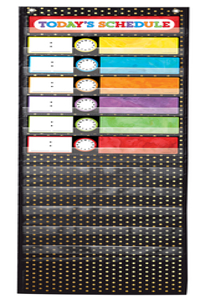 Deluxe Scheduling: Gold Polka Dot Pocket Chart