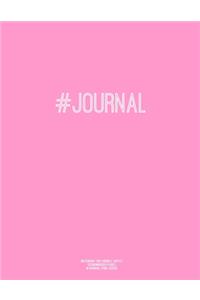 Notebook for Cornell Notes, 120 Numbered Pages, #JOURNAL, Pink Cover