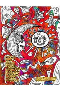 kunst inspirert fargebok morsom aktivitet for familien for voksne for barn etter artist Grace Divine