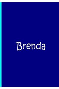 Brenda - Blue Personalized Notebook / Journal / Blank Lined Pages / Soft Matte