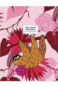Dot Grid Journal Sloth Notebook: Pink and Brown Soft Cover (Cute Journal)