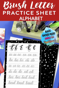 Brush Letter Alphabet Practice Sheet