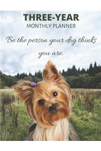 Three Year Monthly Planner Starting 2020 Agenda with Weekly Plan Space - Best Gift For Dog Owner - Funny Yorkshire Terrier Appointment Book for 2021 & 2022