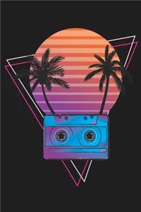 Retrowave Synthwave Cassette Sunset Palm