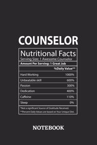 Nutritional Facts Counselor Awesome Notebook