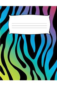 School Kids Seventh Grade Zebra Print Composition Book: Green Blue Purple Animal Draw Write Note Book: Design Journal Notebook: Kids, 12, 13 Year Old, Middle School, 7th Grade, Practice Drawing, Sketching