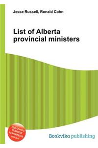 List of Alberta Provincial Ministers