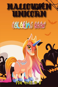 Halloween Unicorn Coloring Book for Kids 4-8