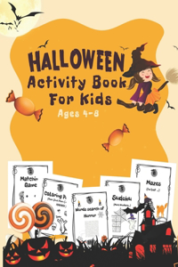 Halloween Activity Book for Kids Ages 4-8