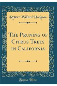 The Pruning of Citrus Trees in California (Classic Reprint)
