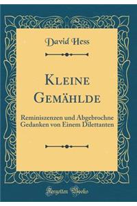 Kleine Gemï¿½hlde: Reminiszenzen Und Abgebrochne Gedanken Von Einem Dilettanten (Classic Reprint)