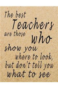 The Best Teachers Are Those Who Show You Where To Look, But Don't Tell You What To See