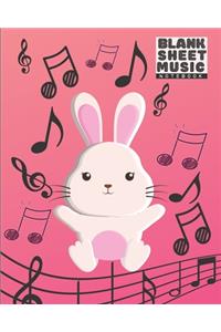 Blank Sheet Music Notebook - 100 Pages Of Blank Manuscript Paper - 8x10