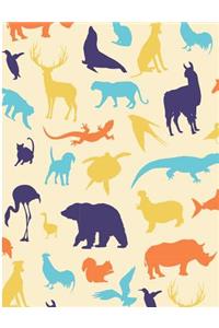 Animal Patterns: Wildlife Animal Wide Ruled Composition Book