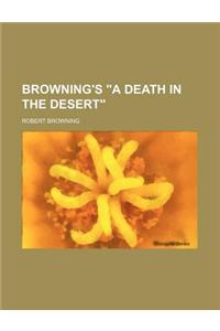Browning's a Death in the Desert