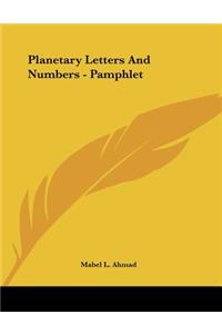 Planetary Letters And Numbers - Pamphlet
