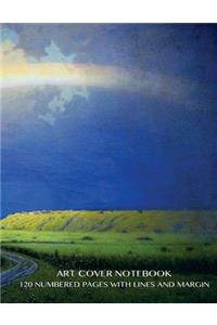Art Cover Notebook 120 numbered ruled pages with margin