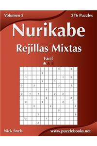Nurikabe Rejillas Mixtas - Facil - Volumen 2 - 276 Puzzles