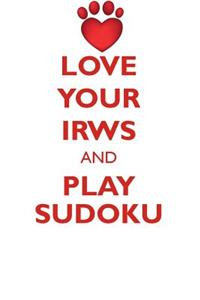 LOVE YOUR IRWS AND PLAY SUDOKU IRISH RED AND WHITE SETTER SUDOKU LEVEL 1 of 15