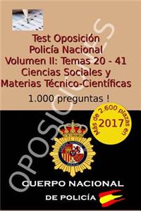 Test OposiciÃ³n PolicÃ­a Nacional II: Volumen II: Ciencias Sociales Y Materias TÃ©cnico-CientÃ­ficas