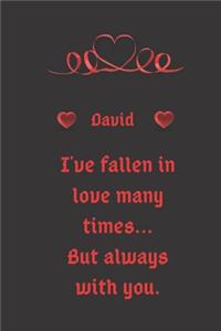 I love you David notebook/journal valentine gift