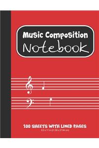 Music Composition Notebook! 100 Sheets with Lined Pages