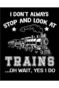 I Don't Always Stop and Look at Trains Oh Wait Yes I Do