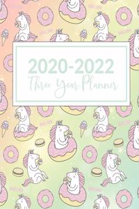 2020-2022 Three Year Planner: This Unicorn Rainbow Cupcake 3 Year planner, scheduler, organizer, features 8.5" X 11" size, with yearly, monthly, and daily overview with spot for 