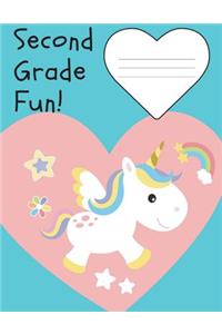 Second Grade Fun Composition Unicorn Notebook