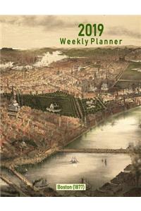 2019 Weekly Planner: Boston (1877): Vintage Panoramic View Cover