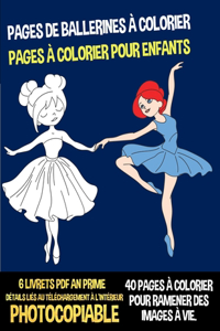 Pages de ballerines à colorier (Pages à colorier pour enfants)