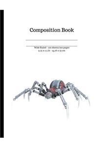 Robotic Spider Wide Ruled Composition Notebook