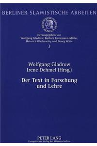 Der Text in Forschung Und Lehre