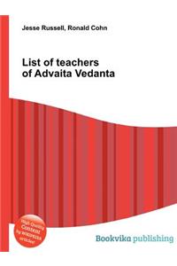 List of Teachers of Advaita Vedanta