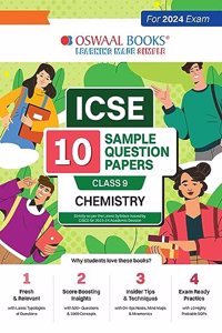 Oswaal ICSE 10 Sample Question Papers Class 9 Chemistry For 2024 Exam (Based On The Latest CISCE/ICSE Specimen Paper)