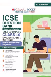 Oswaal ICSE Question Bank SOLVED PAPERS | Class 10 | English-I | For Exam 2024-25