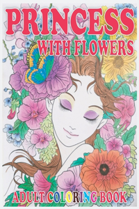 Princess With Flowers Adult Coloring Book