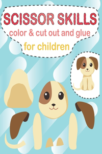 Scissor skills color & cut out and glue for children